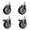 Service Caster 5 Inch Black Polyurethane 12 Inch Threaded Stem Caster Set 2 Brakes SCC SCC-TS20S514-PPUB-BLK-121315-2-PLB-2 - alternate 1